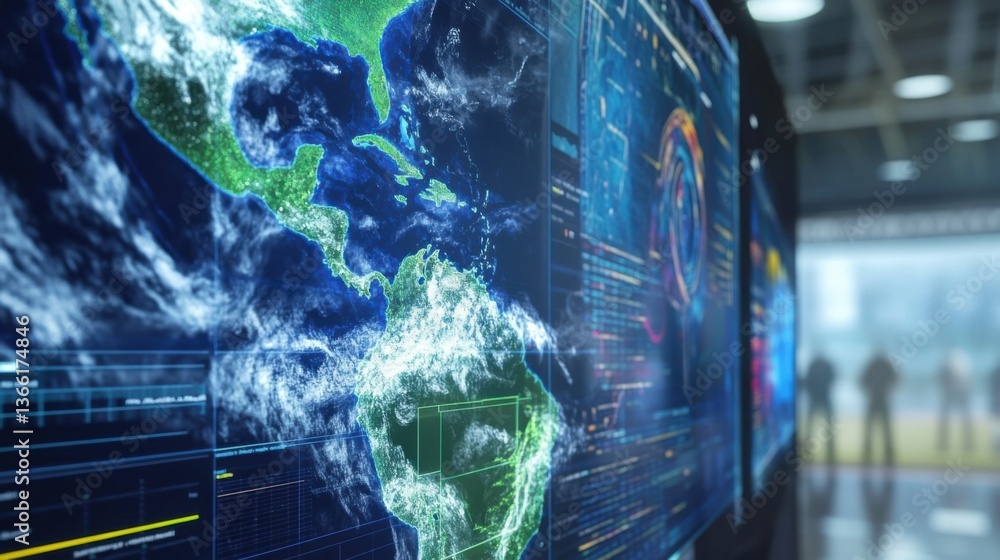 An AI powered weather prediction system analyzing global climate data ...