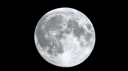 Wall Mural - Full Moon Against Black Background