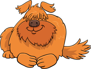 Wall Mural - funny cartoon orange shaggy dog comic animal character