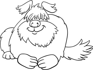 Wall Mural - funny cartoon shaggy dog comic animal character coloring page