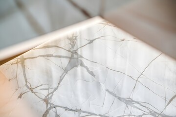 Poster - White Marble Texture With Gray Veins Offers A Sophisticated Aesthetic. The Smooth Polished Surface Captures The Light Beautifully Creating A Modern, Elegant Backdrop. Great For Luxury Designs And