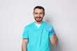 © New Africa - Professional dentist with tools on light background