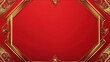 © bat max - Ornate Gold Frame on Red Background, Decorative Border, Empty Space, Design Element, Use for Presentation, Print, Web, Graphics, Art