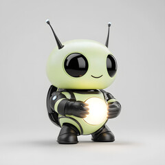 Cute, light-emitting robot character