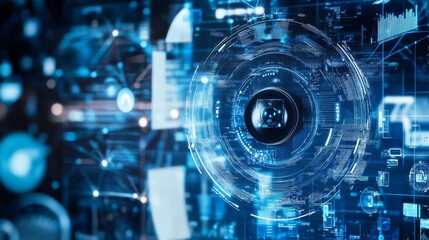 Wall Mural - An AI powered system enhancing security systems by analyzing surveillance footage, behavioral patterns, and environmental factors to detect potential threats in real-time