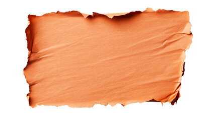 Wall Mural - peach torn paper sheet with rough edges, wrinkled, texture, cut out transparent