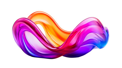 Canvas Print - Colorful fluid wave art design element, cut out transparent