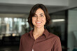 © insta_photos - Young happy smiling Hispanic businesswoman leader, female company worker or corporate manager, confident business woman entrepreneur looking at camera at work. Headshot close up face portrait.