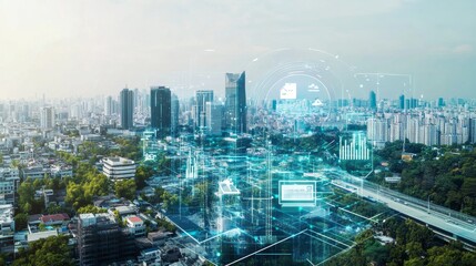 Wall Mural - An AI powered system improving real estate by analyzing market conditions, property trends, and buyer preferences to optimize property investment strategies