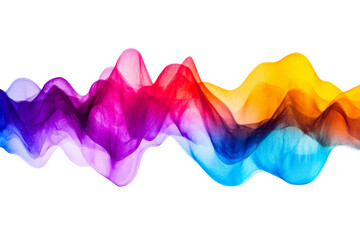 Canvas Print - abstract color spectrum fluid waves on black background, cut out transparent