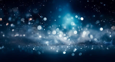 Wall Mural - dreamy dark blue abstract background with soft bokeh lights creates a magical night sky effect. spar