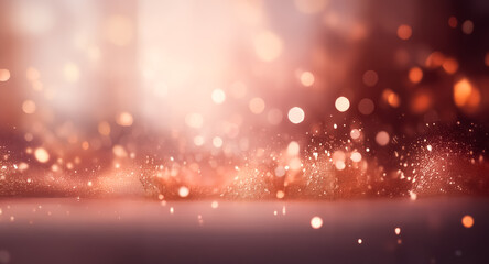 Wall Mural - warm bokeh lights create a dreamy festive background. soft orange and red hues give a magical, elega