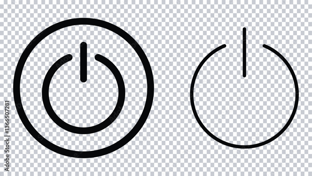 Power Button Icon – On Off Symbol Vector PNG for UI & Tech Design ...
