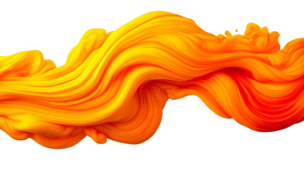 Canvas Print - Orange swirl paint flow abstract dynamic shape, cut out transparent