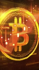Wall Mural - Bitcoin cryptocurrency on the background of digital space.