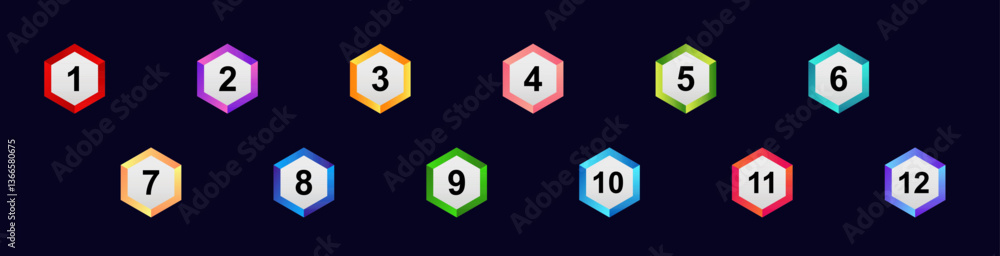 Bullet point icons are numbered for organizing information. ideal for ...