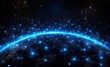 © hakule - A blue and red planet with a network of stars surrounding it