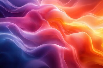 Wall Mural - bold flowing shapes in vibrant gradients forming an artistic abstract flow