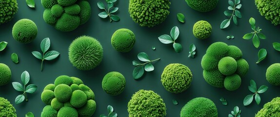 Emerald green moss vector pattern abstract design illustration background