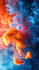 Wall Mural - cool blue to warm orange gradient creating a striking and vibrant background