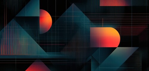 Wall Mural - dark geometric abstract design featuring graphic elements and a bold, modern look.