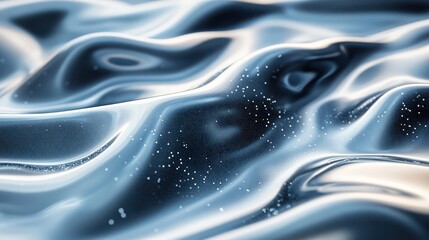 Wall Mural - dynamic liquid metallic waves creating a futuristic abstract design