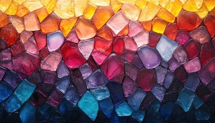 Wall Mural - dynamic shattered glass effect in vivid hues forming a modern abstract pattern