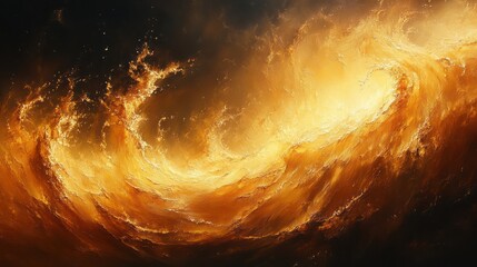 Wall Mural - dynamic swirls of warm golden hues creating an artistic abstract feel