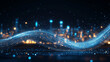 © Wasin Arsasoi - Digital Cityscape: A dynamic digital representation of a cityscape glows with futuristic technology and abstract data flow, capturing the essence of connectivity and innovation