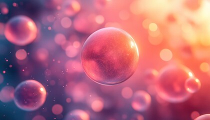 Wall Mural - ethereal gradient orbs floating in soft glowing abstract patterns