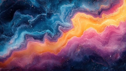 Wall Mural - fluid marble texture in vibrant colors blending for a creative abstract style