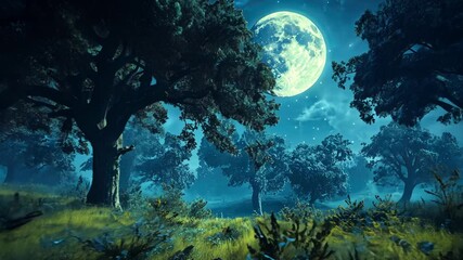 Wall Mural - Full moon at night