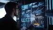 © aubriella - A digital asset manager designing AI enhanced wealth management tools for crypto investors, futuristic financial lab with real-time asset data, High-tech style