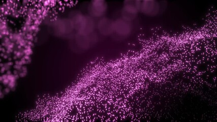 Wall Mural - fantastic video animation with particle wave object in slow motion and space for text, 4k abstract b