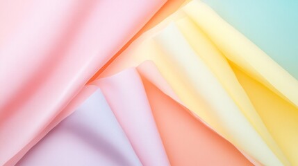Poster - Pastel-colored fabric folds create a soft, abstract background.