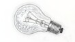 © Pimlada - A detailed pencil sketch depicting a light bulb with the intricate form of a human brain inside representing the connection between intellect innovation and illumination