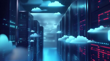 cloud infrastructure engineer designing scalable cloud storage solutions, modern office with cloud s