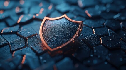 Wall Mural - privacy encrypted data stream forming a shield around a private digital workspace.