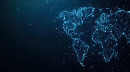 Wall Mural - Globe Abstract world map with interconnected lines symbolizing global communication.