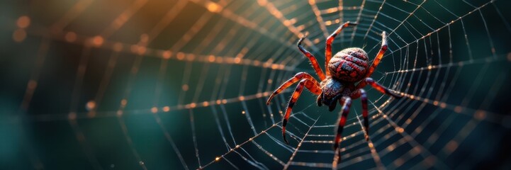 Close-up of a spider's web with intricate patterns, spider web, pattern