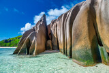 Amazing landscape of La Digue Island in the Seychelles Archipelago