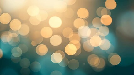 Wall Mural - Abstract Golden and Teal Bokeh Lights Blurred Background with Dreamy Effect