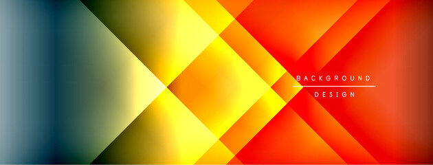 Aufkleber - Dynamic shadow lines with gradient colors geometric background