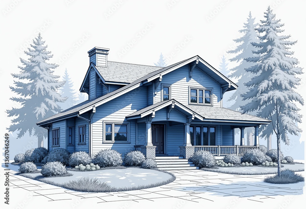 Precision in Design: High-Resolution Architectural Blueprint of a House ...