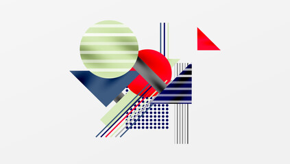 Poster - Geometric background showcasing sharp lines, contrasting colors, and minimalistic shapes