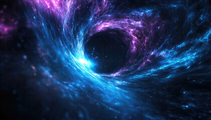 Wall Mural - a vibrant depiction of a cosmic vortex, swirling with hues of blue and purple, creating a mesmerizin