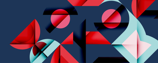 Wall Mural - Circles squares lines abstract background