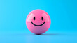 © Surachate - Modern Minimalist Digital Render of a Pink Smiley Face Isolated