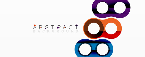 Aufkleber - Abstract circle element composition with overlapping circular and tubular shapes featuring smooth gradients, transparency effects, and dynamic layering