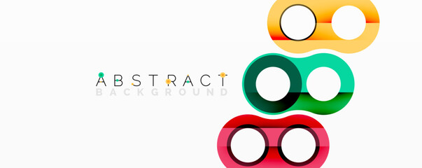 Wall Mural - Abstract composition with intertwined circular and tubular forms creating fluid structure with gradients, depth, and sharp contrasts